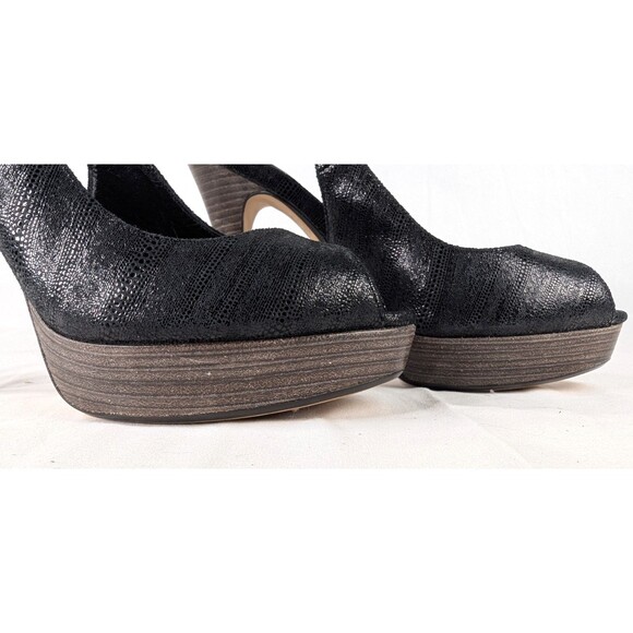 Cole Haan Mariela Slingback Peep Toe Stiletto Platform Pumps Heels Size 7 Black - Picture 7 of 11